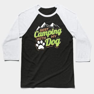 Logo For Dog Lovers With Paw On Camping Baseball T-Shirt